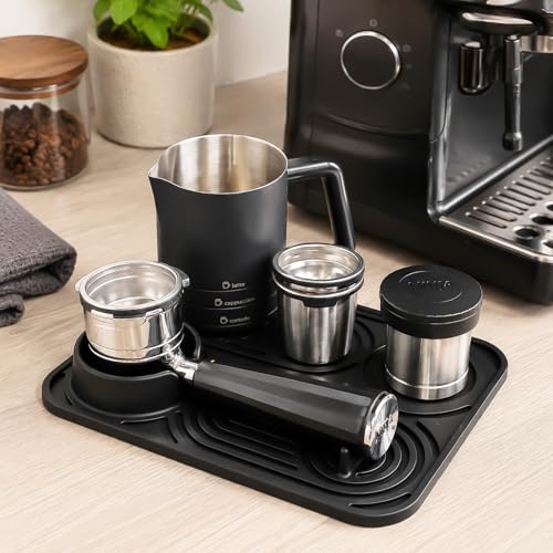 Suxulxn Tapis de tamper en silicone pour Ninja Luxe Cafe ES601EU/ES701EU, 20 x 25,5 cm, 2 en 1, tapis à café Barista, antidérapant, résistant à la chaleur, lavable, pour machine à café expresso – vue 7