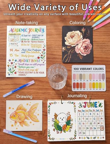 Set de 100 bolígrafos acrílicos gel colores vivos miniatura 2