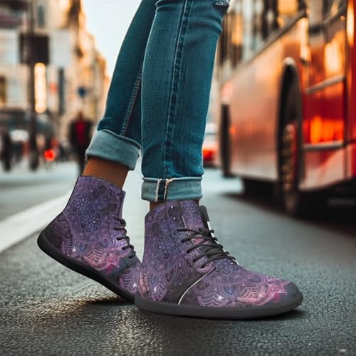 Image of Binienty Zero Drop Sole Barefoot Men's Women's PU Leather Flat Minimalist Barefoot Sneakers Athletic Shoes Waterproof
