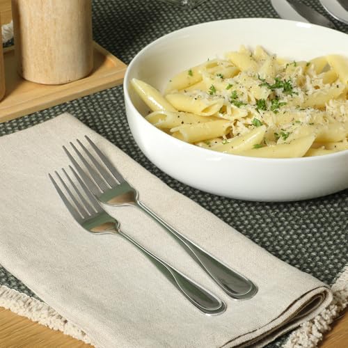 Image of Gibson Home Trillium Plus 24-Piece Stainless Steel Flatware Utensil Set with Steak Knives - Silverware Service for 4 with Teardrop Handle Design