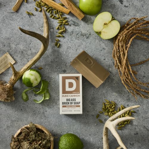 Image of Duke Cannon Supply Co. Extra Large Bar Soap - Men's Natural Soap with Masculine Scents - Lime + Vetiver - Made in the USA with Domestic & Globally Sourced Materials - All Skin Types - Buck Moon,10 oz | Lime + Vetiver Scent - Triple-Milled Men's Bar Soap - Deep-Cleansing Bath Bar