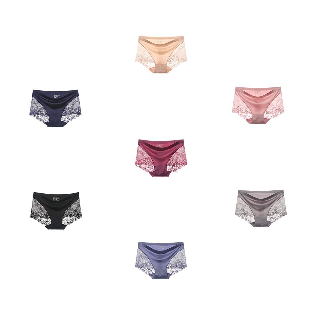 Femme Slips Sexy Sheer Floral Underpants sous- vêtements en Coton Extensible Femmes String Panty Dentelle Culottes, Lot De 3 (Color : A, Size : XXL)
