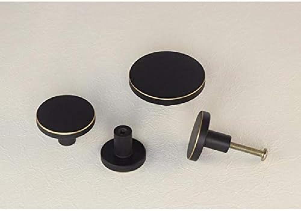 Pomelli rotondi in ottone per armadietti, maniglie a foro singolo, piccole manopole con viti per cassetti, armadi, porte, decorazioni, 33 mm