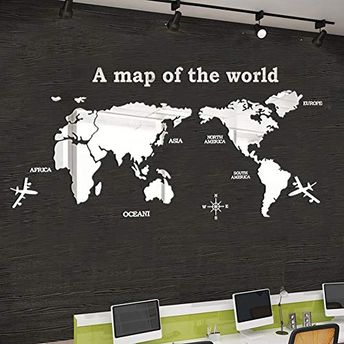 Kinhshion acrylic 3d diy world map wall sticker, easy t…