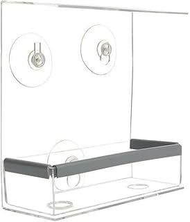 GIMOCOOL Window Feeder - Bird House Feeder with Drainage Holes Keep Dry,Bird Feeders Bird House Feeder for Up-Close Indoor Bird Watching, Window Bird Feeders with Strong Suction Cups with Drainage