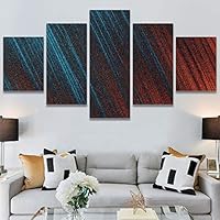 SIGNWIN 5 Panel Canvas Wall Art Modern Art Abstract Brushstroke Contemporary Edgy Mixed Media Multicolor for Home Decorations Ready to Hang - 60