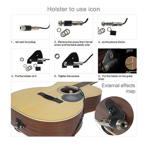 Sunyin Acoustic Guitar Pickup Passive Megnetic Soundhole Pickup With Humbucker Volume Timbre Control thumb #6