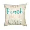 Fjfz Life's a Beach Enjoy The Waves Funny Motivational Sign Décor Inspirational Quote Summer Decoration Cotton Linen… 51qKibss7cL. SS100