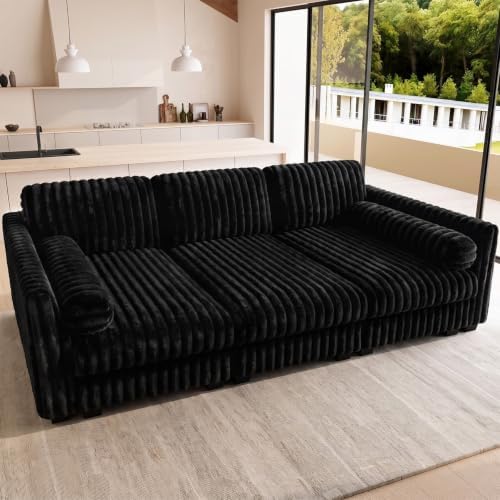 Belffin Plush Corduory Sectional Sleeper Sofa with Wide Deep Seat...