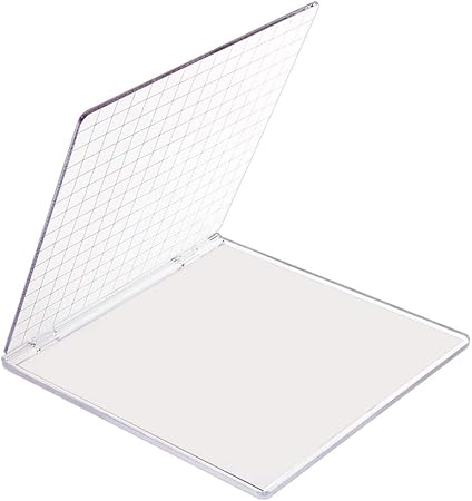 PH PandaHall Acrylic Stamp Block 5.9x6.1 Perfect Positioning Stamping Clear Stamps Scrapbook Craft Stamping Tool with Grid Lines for Card Making Scrapbooking Journaling and Other Paper Crafts