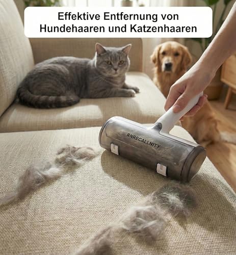 RNRECALLNITY Katzenhaarentferner & Tierhaarentferner Fusselroller – Haarroller für Hunde- und Katzenhaare, entfernt Tierhaare von Kleidung, Sofa, Teppich und Auto – Wiederverwendbar