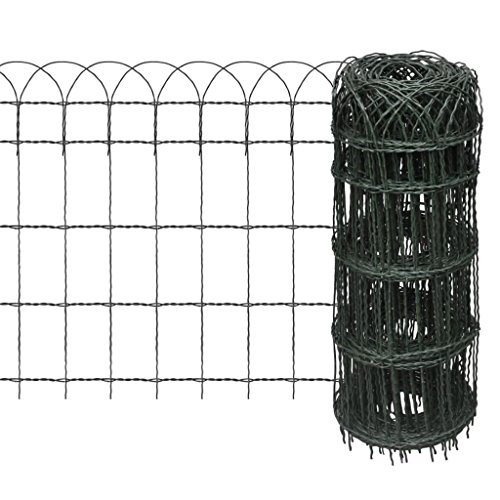 Camerina Treillis Jardin,Barriere Jardin,Clôture Extensible, Bordure de pelouse Fer Enduit de Poudre 25x0,65 m
