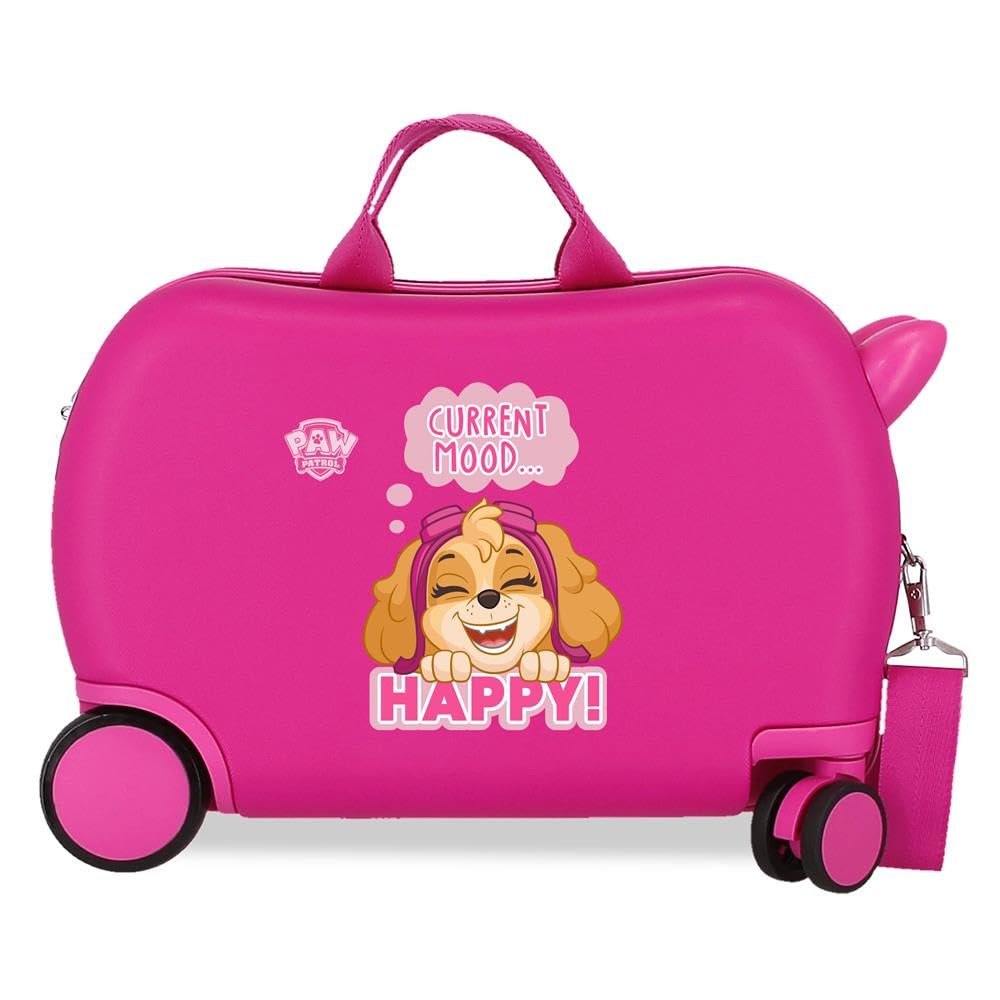 La Patrulla Canina Paw Patrol Playful - Valigia per bambini, rosa, 45 x 31 x 20 cm, rigida ABS 24,6 l, 1,8 kg, 4 ruote, bagaglio a mano, Rosa, Valigia per bambini