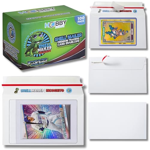 100 Pack Shell Mailer Incognito Trading Card Envelopes by Hobby Armor 7 x 4.35 Trading Card Mailers for Shipping Perfect Size Shipping Envelope for Mailing Cards in Semi-Rigid Holders & Toploaders
