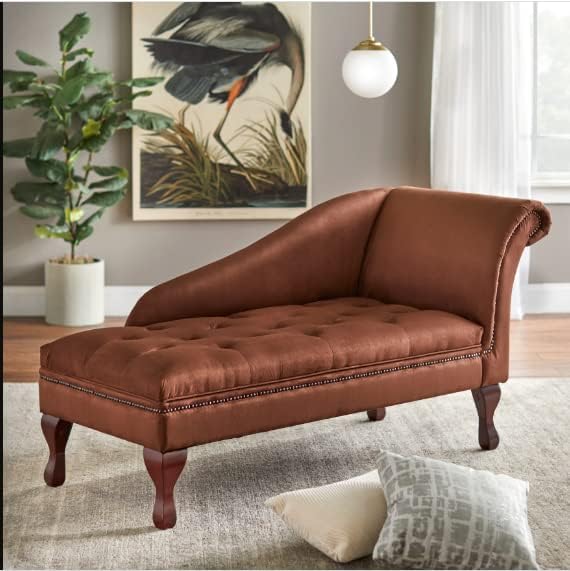 Image of Velvet Luxury Box Storage Couch 140 x 63 x 71 cm (Brown)