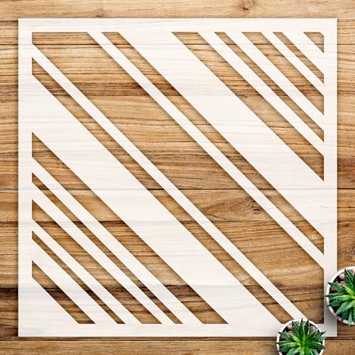 Fall Plaid Stencil Pattern for Home Decor and Crafts, Reusable Mylar Template, Ideal for Walls, Wood, and Seasonal Projects - Size A4 (8.5
