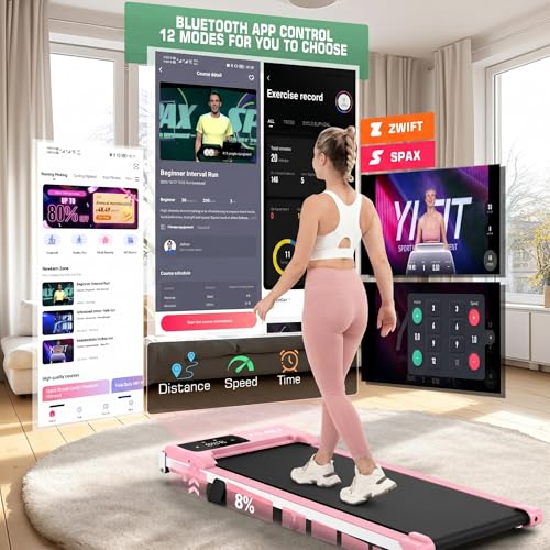 Image of FUNMILY Walking Pad with Incline 8%, 3.5HP Under Desk Treadmills for Home Office Apartment Dorm, 400lbs Capacity, LED Display, Portable Compact Space-Saving Design, Quiet Walking Pad Treadmill