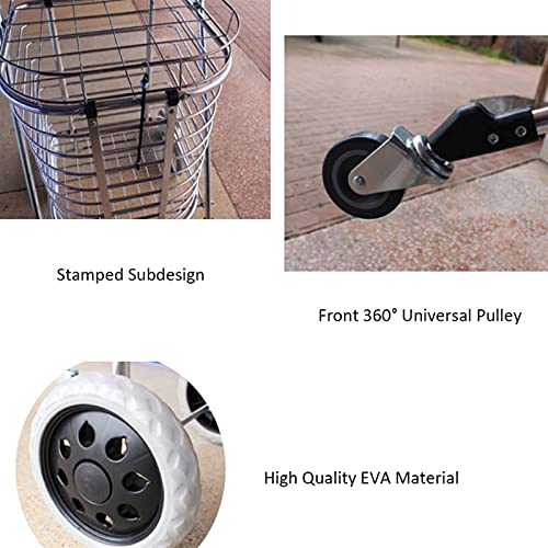 gbgymjm Einkaufstrolley Alu-Einkaufswagen Faltbarer Einkaufstrolley mit Deckel Tragbarer Einkaufstrolley Leichter… – Bild 4