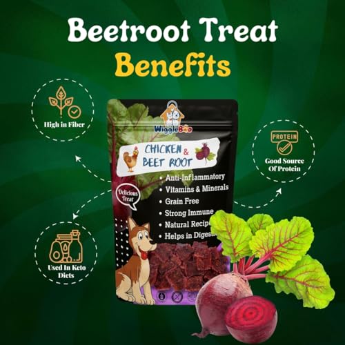 Image of Chicken & Beetroot Treat for Dog | Travel Friendly Pack | Helps Immune System & Digestion | Crunchy Healthy Snacks | 45g
