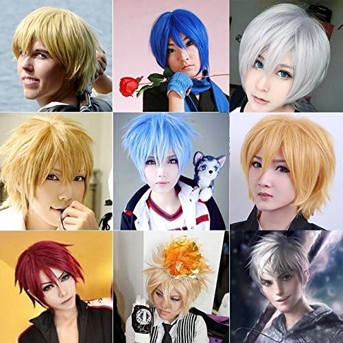 Benehair Short Cosplay Wigs Unisex Short Spiky Layered Anime Cosplay Wigs Fluffy Fashion Black Wiglets for Men Women Cosplayer Synthetic Straight for Halloween Party - Image 5