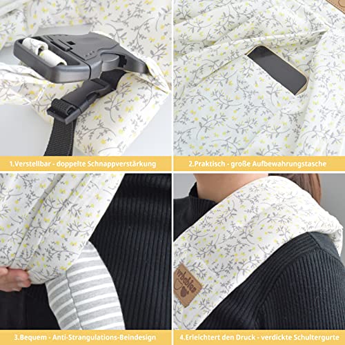 Baby Sling Carrier Newborn, Adjustable Easy Wearing Baby Nursing Warp Sling, New Mom Dad Soft Cotton Baby Front Holder Carrier for Infant Toddler Life Travel Essential Gifts (Yellow Flower) - Image 6