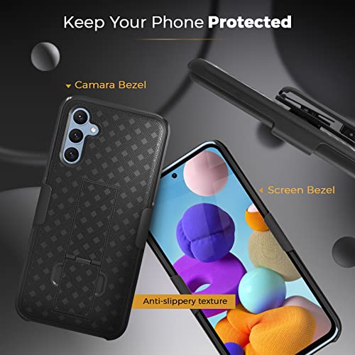 For Samsung Galaxy A54 5G Case With Clip, Belt Clip Case For Samsung A54 2023, Shell Holster Combo A54, Slim Rugged Drop Shockproof Protective Cover With Kickstand (6.4") | Motive #TOP4