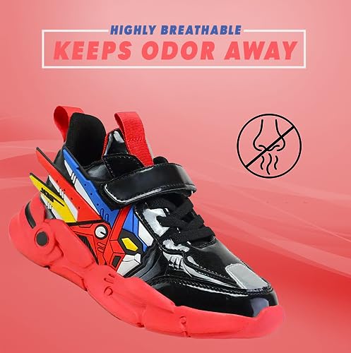 IYASA Unisex Kids Sneakers - Waterproof Kids Hiking Shoes - Breathable and Non-Slip Kids Running Shoes - Kids Tennis Shoes & Kids Basketball Shoes Black