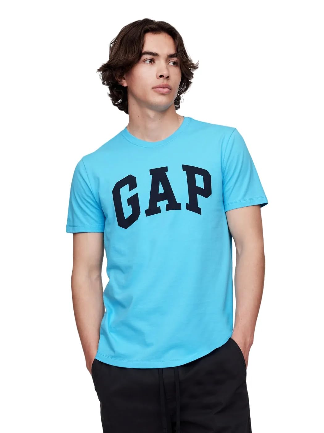 Gap Men's Ice Blue 740 Everyday Soft Logo Tee, Large