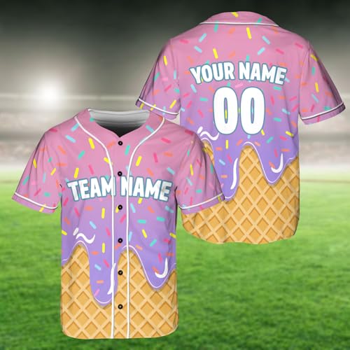 Personalize Baseball Jerseys - Icream Team Uniforms for Employees, Sports Events, Staff Outfits Series 03S