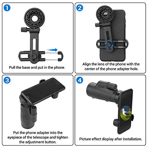 image for HUTACT Universal Cell Phone Adapter Mount for Binocular Monocular Spot