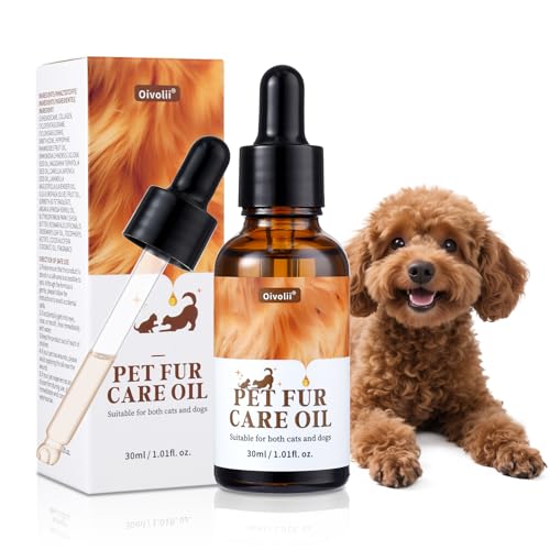 Pet Fur Care Oil Detangles, Reduces Shedding Leave-in Conditioner for Dogs & Cats – Strengthen, Moisturize & Restore Natural Luster to Your Pet’s Coat, 1.01 fl. Oz