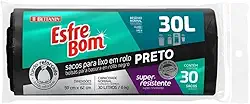 EsfreBom - Rolo de Saco para Lixo com 30 sacos de 30 Litros, Cor Preta, Bettanin