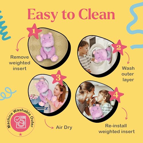 Image of Lilly's Love Weighted Stuffed Animal, 5lb | Sensory Weighted Plush for Kids and Adults | Machine Washable Plushies w /Removable Inner | Calming Weighted Stuffed Animals for Anxiety, Henry The Hippo