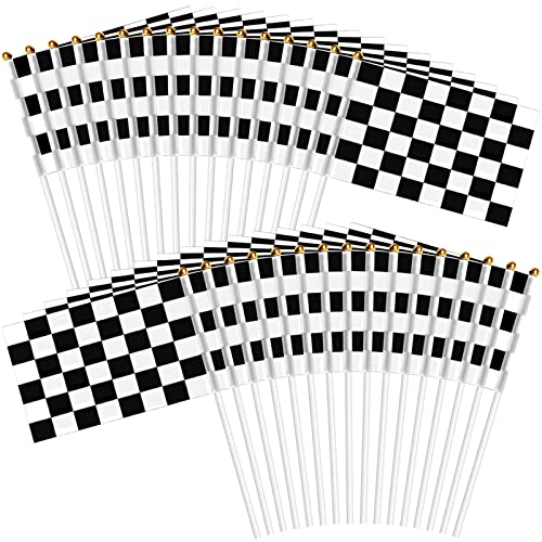 Mini drapeau à carreaux noir et blanc pour départ de course