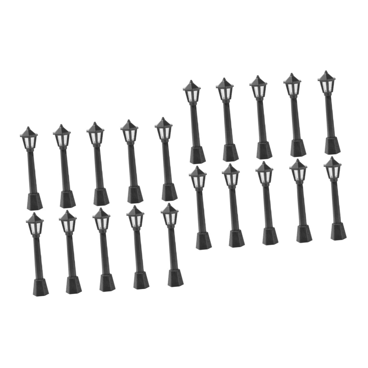CORHAD 2sets Resin Micro Landscape Miniature Street Light Lamp Model for Doll House Decoration 10pcs*2