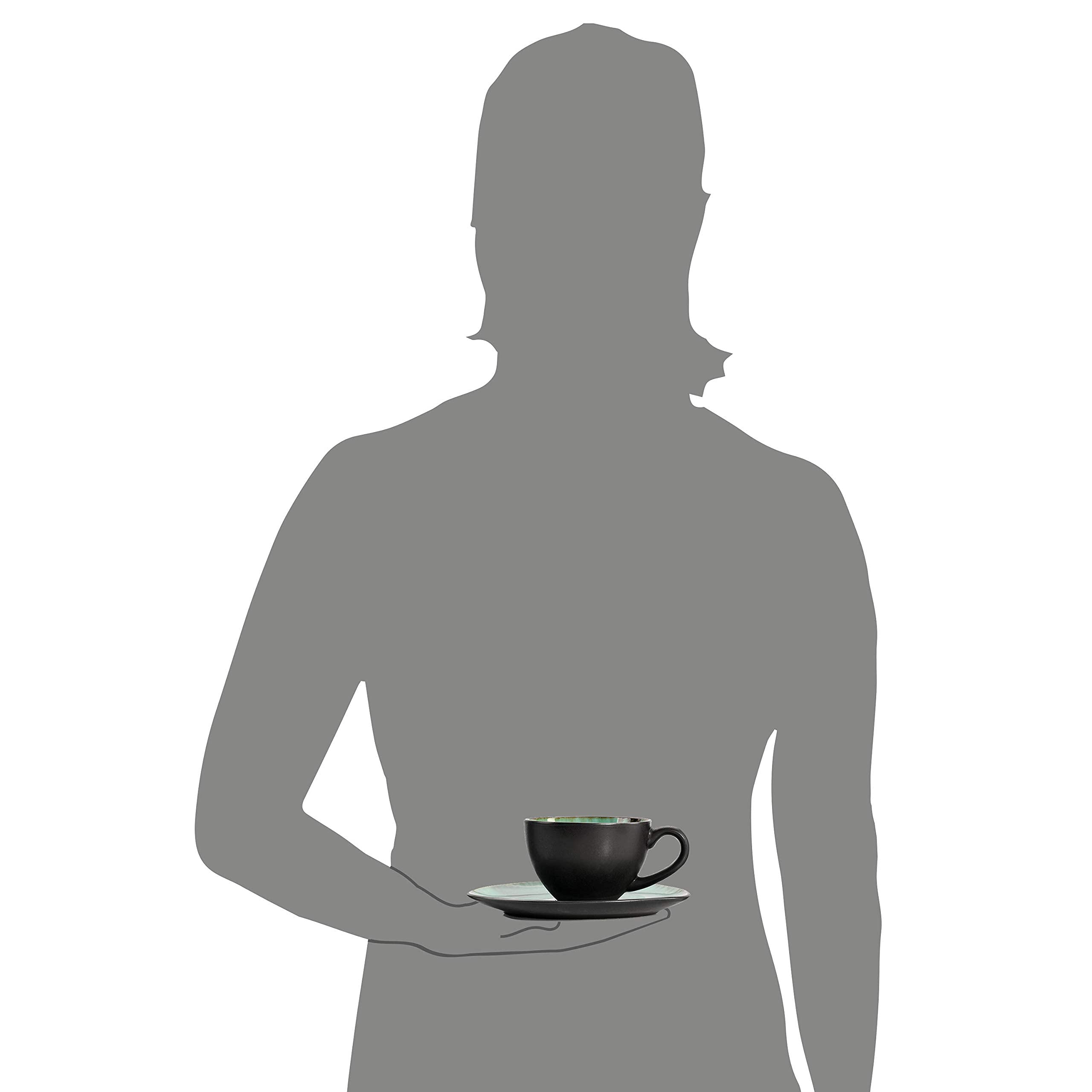 Sänger | Kaffeeservice Palm Beach aus Steingut 12-teilig, Kaffee Geschirrset für 4 Personen, Tassen, Untersetzer, Dessertteller, erweiterbar | PREMIUM COLLECTION