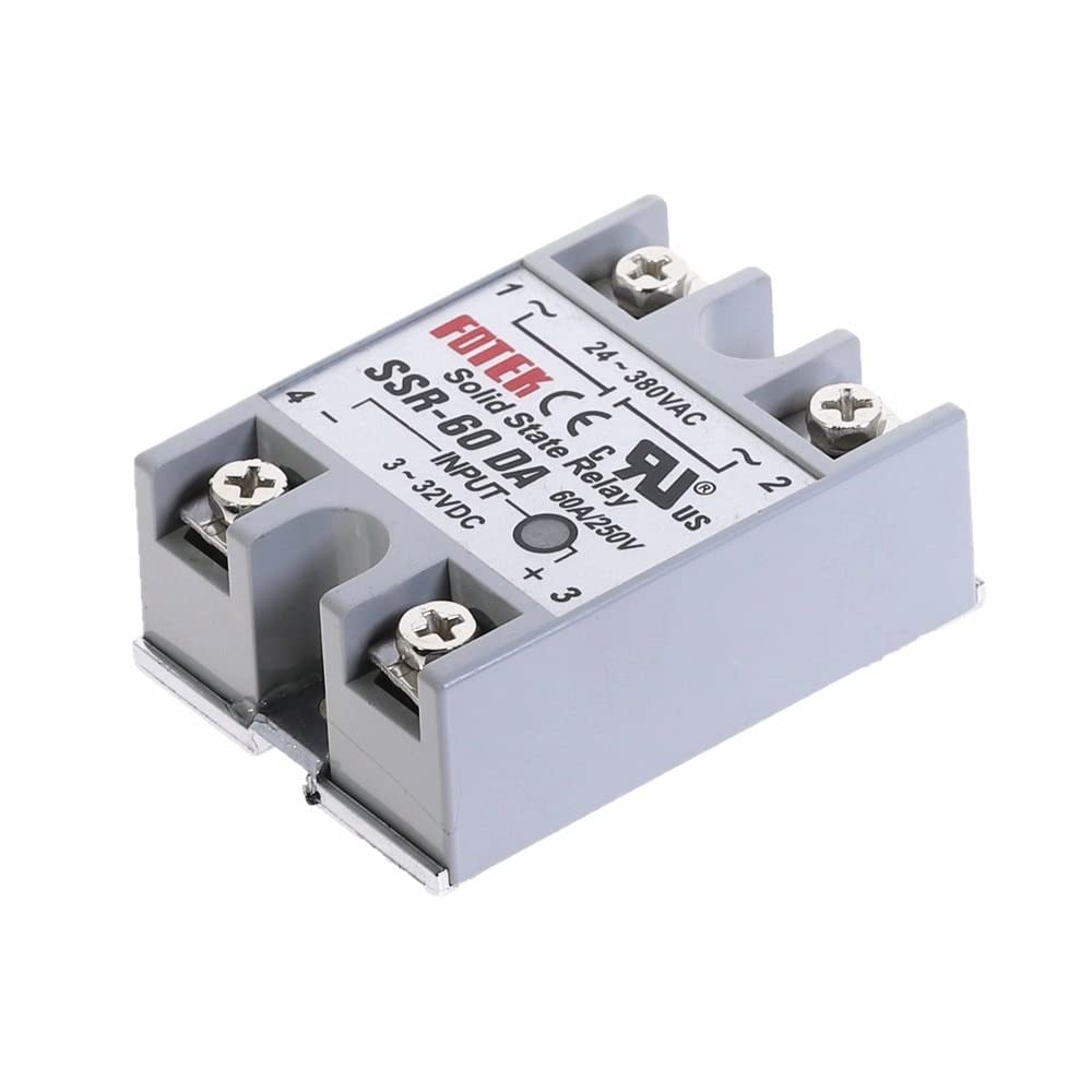 Parti elettroniche 2 pz SSR-60DA 60A Modulo Relè A Stato Solido 3-32 V DC Ingresso 24-380 V CA