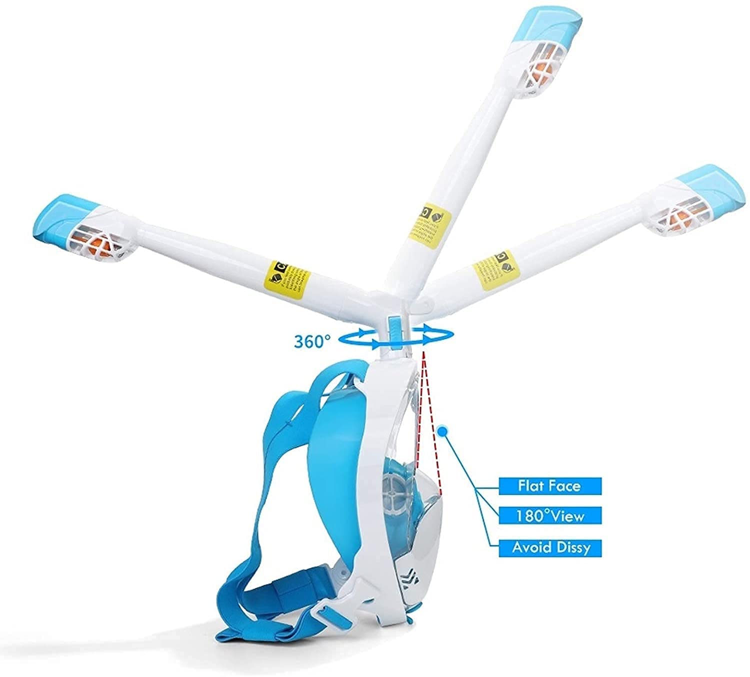 Maschera da sub per snorkeling, maschere da sub, subacquee, visione a 180°, attrezzatura professionale per lo snorkeling, maschere integrali per il nuoto, anti-perdita e anti-appannamento, per adulti