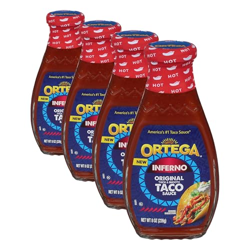 Ortega Inferno Hot Taco Sauce, 8 Ounce (Pack of 4)