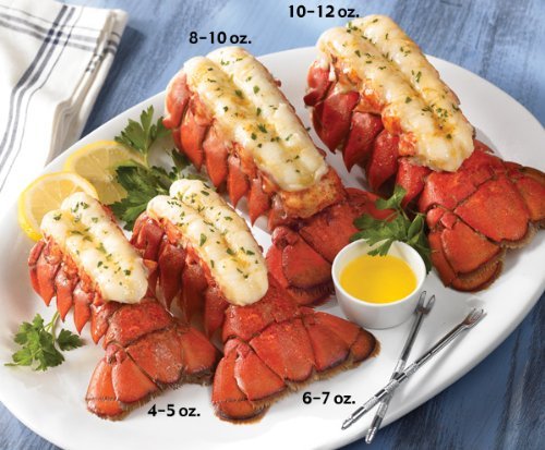Lobster Gram M10T4 FOUR 10-12 OZ MAINE LOBSTER TAILS