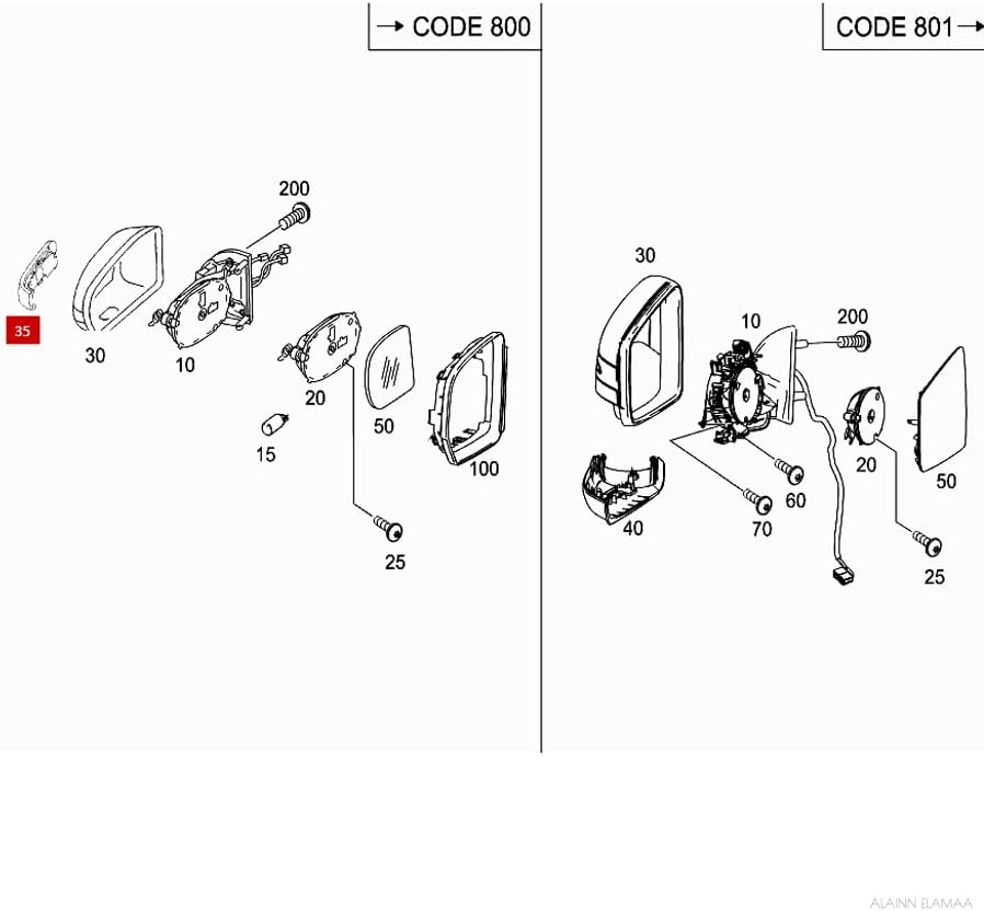 Door Side Mirror Turn Signal Lamp Indicator Light Fit For Benz Mercedes W164 ML350 ML550 ML63,2008-2010 (Left (Driver) Side)