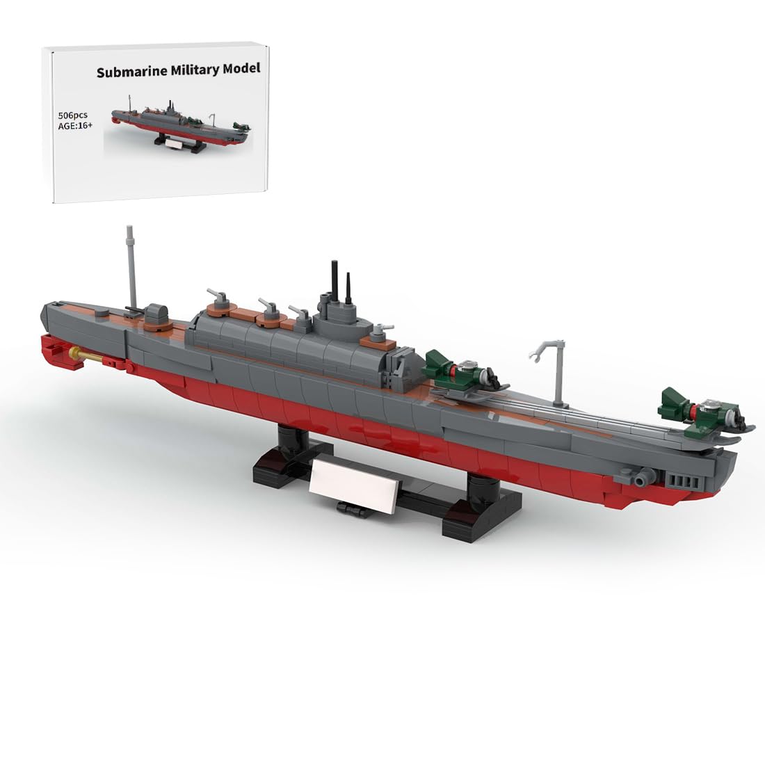 Torquino Model łodzi podwodnej I400 w skali 1/300, wojskowy model okrętu podwodnego, kolekcjonerski zestaw konstrukcyjny, prezenty do dekoracji domu i biura, 506 sztuk