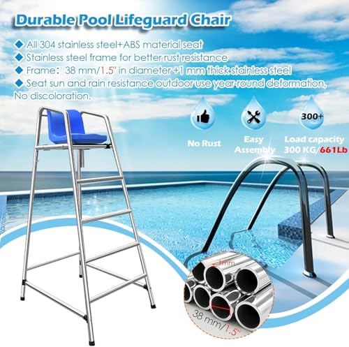 Silla de salvavidas para piscina con gancho y sombra 120 cm miniatura 3