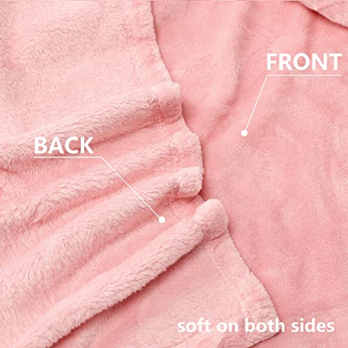 Image of NANPIPER Fleece Blankets, Super Soft Flannel Fuzzy Blanket for Couch, Luxury Cozy Lightweight Microfiber Dog Blanket-Throw Size,Pink
