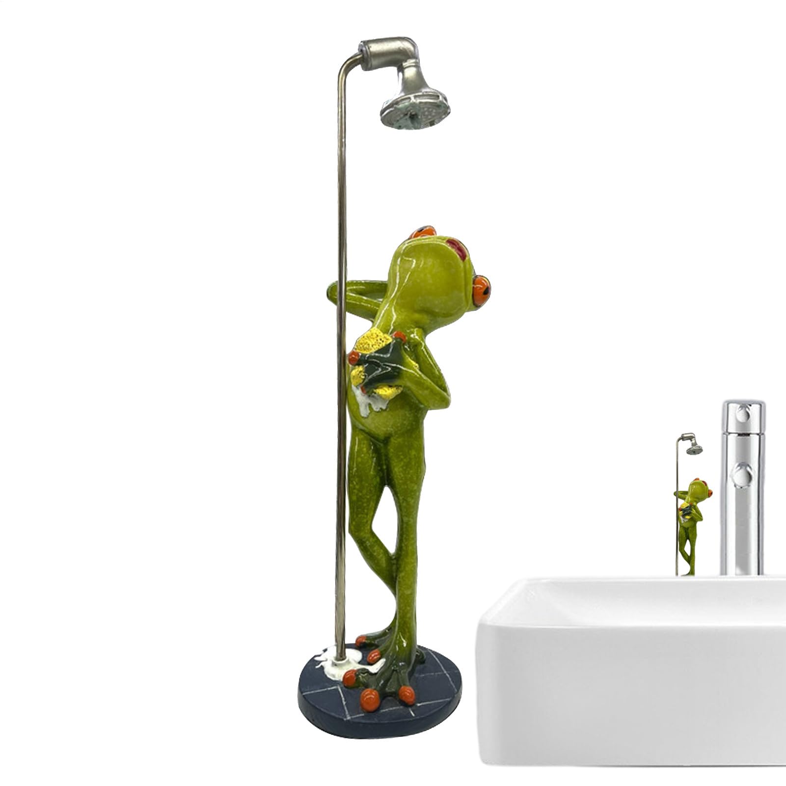 Décoration de grenouille extérieure en résine pour étang et cour