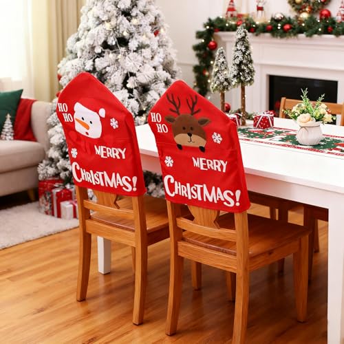 Housse de chaise de Noël pour repas de famille et décoration de table chaleureuse - 4