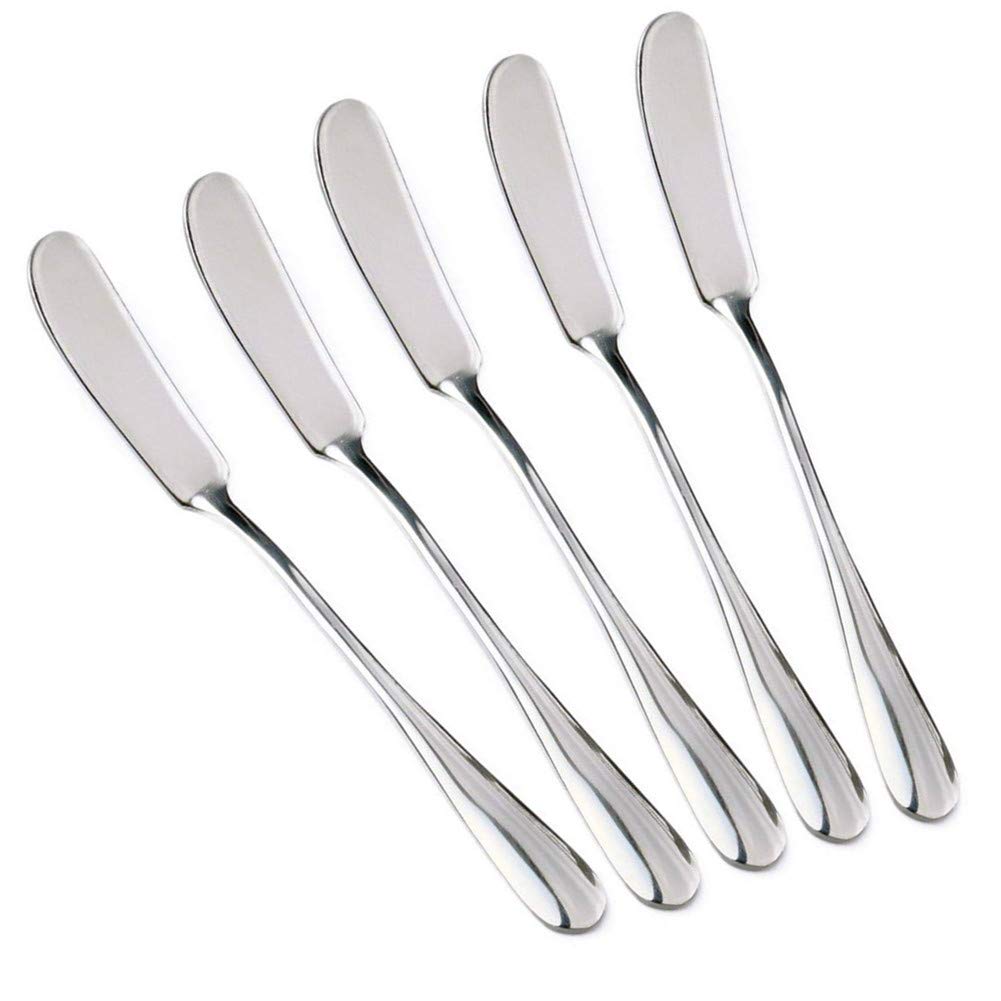 Set of 5 Stainless Steel Butter Knife, Butter applicator, Breakfast Spreads,soft cheeses and jam
