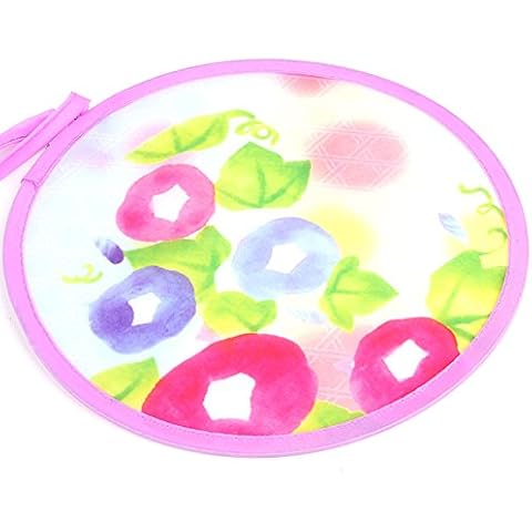 LTCT Folding Fan Japanese Style Foldable Beautiful Pattern Design Handheld Great for Wedding Decoration, Birthdays, Home Gifts (Purple Morning Glory) Cover