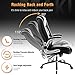 High Back Office Chair- Flip Arms Adjustable Built-in Lumbar Support, Executive Computer Desk Chair Work Chairs, Thick Padded Strong Metal Base Quiet Wheels, Ergonomic Design for Back Pain