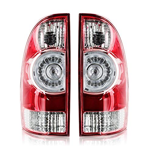 1 pair Tail Light Assembly Left & Right side compatible with 2005-2015 Toyota Tacoma Halogen and LED Type,Replace 8156004160 8155004160